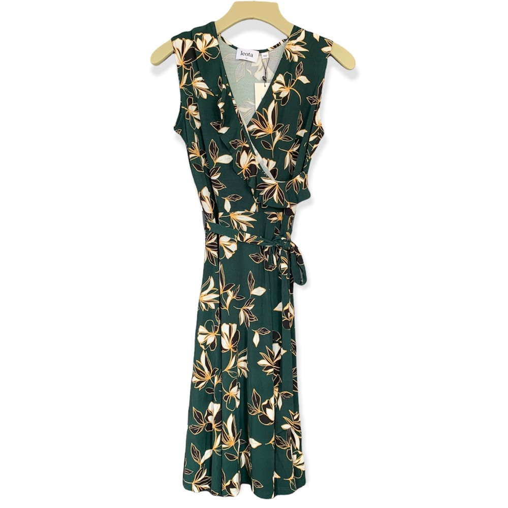 Leota Felicity Sleeveless Ruffle Perfect Faux Wrap Dress - Picture 3 of 11